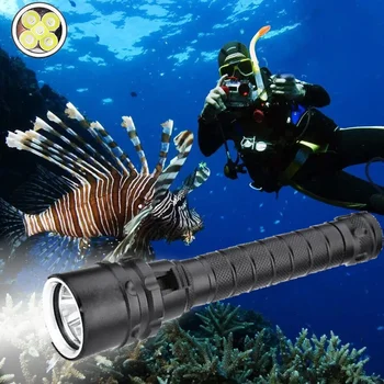 5 * T6 LED IPX8 Водонепроницаемый Профессиональный Мощный Ультра Яркий Светодиодный Фонарик Для Подводного Плавания 100 м Подводный Фонарь Lanterna