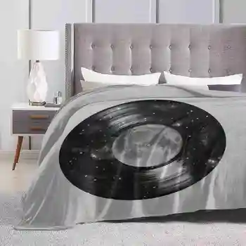 Galaxy Tunes Всех размеров, мягкое одеяло, домашний декор, постельные принадлежности, музыкальная виниловая пластинка, песня Moon Space Tunes, Сюрреалистичные звезды
