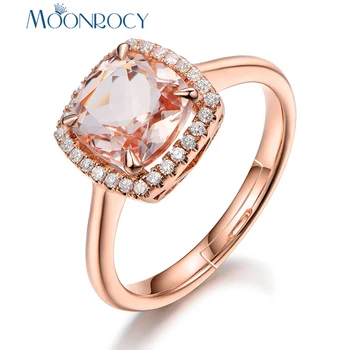 MOONROCY CZ, кольца с кристаллами шампанского, Розовое золото, квадратные обручальные кольца для вечеринок, ювелирные изделия для женщин, подарок для девочек, прямая доставка