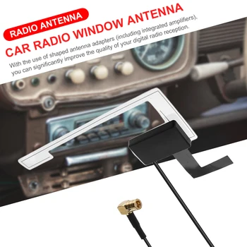 Автомобильная DAB + Радио Цифровая Антенна с окном SMB на крыше, крепление на лобовом стекле, Встроенный усилитель сигнала, адаптер приемника сигнала.