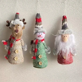 Вязаные подвески для рождественского домашнего декора, принадлежностей для рождественской вечеринки