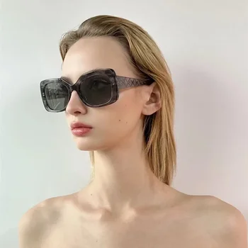 Классические квадратные солнцезащитные очки большого размера 2023 года для женщин, новые роскошные солнцезащитные очки для женщин, градиентные ретро солнцезащитные очки UV400