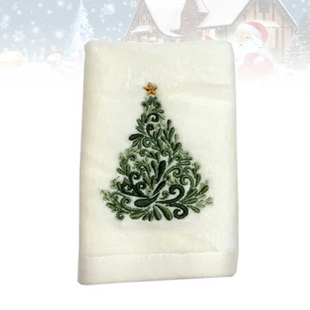 Кухонное полотенце в виде Рождественской елки, вышитые полотенца для рук гостей, полотенце для чистки, Водопоглощающая мочалка для ванной, Рождественская вечеринка