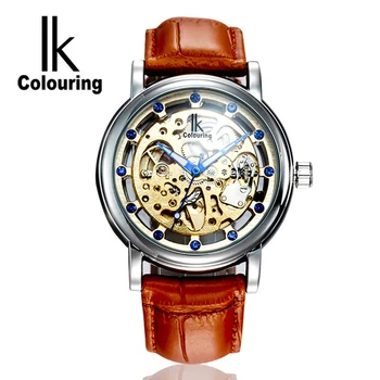 Мужские часы IK Coloring Модные механические часы-скелет, мужские автоматические часы, роскошные мужские наручные часы Montre Homme 2022