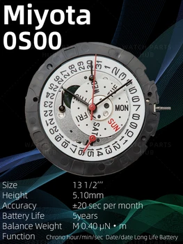 Новый подлинный часовой механизм Miyota 0S00 Citizen OS00 Оригинальные детали для часов с кварцевым механизмом и автоподзаводом