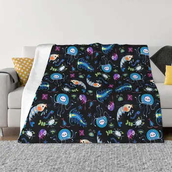 Одеяло с рисунком океана, фланель, Зоопланктон, Уютное Мягкое флисовое покрывало