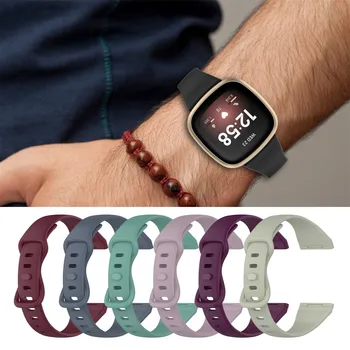 Сменный мягкий силиконовый ремешок Ремешок для часов Браслеты для умных часов Sense Регулируемые однотонные смарт-браслеты для взрослых